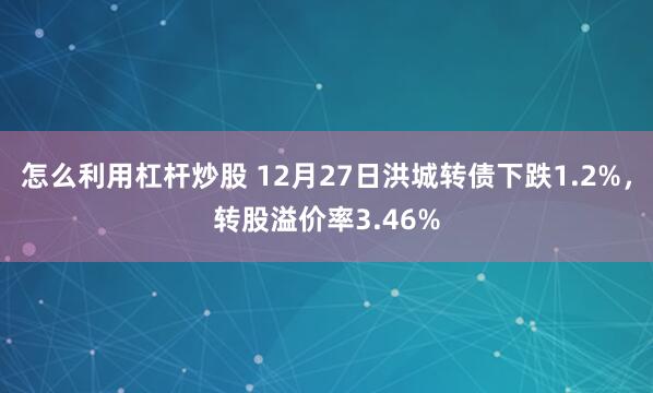 怎么利用杠杆炒股 12月27日洪城转债下跌1.2%，转股溢价率3.46%